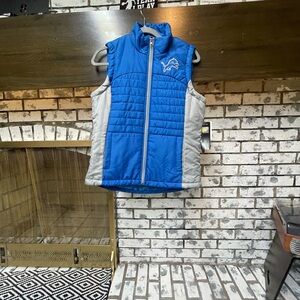 women’s Blue and Gray Puffer Vest
